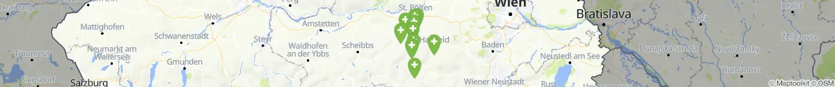 Kartenansicht für Apotheken-Notdienste in der Nähe von Sankt Veit an der Gölsen (Lilienfeld, Niederösterreich)